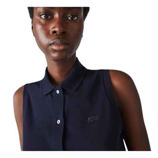 Lacoste Womens/Ladies Collared T-Shirt Dress (Navy Blue) - Image 3