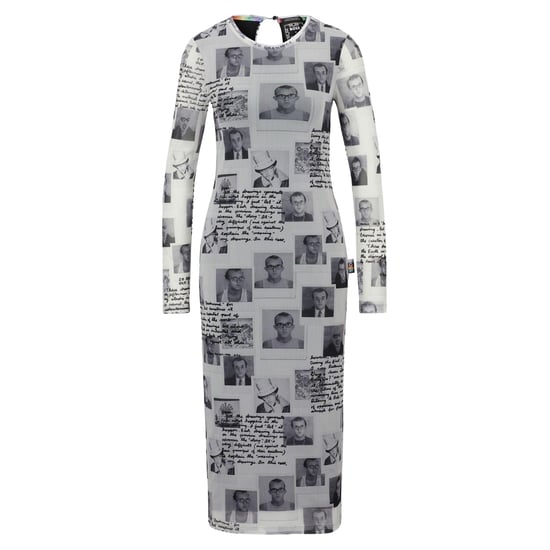Boss Damesjurk met ronde hals en lange mouwen in bodycon-stijl met Keith Haring-print (Zwart) - Image 1