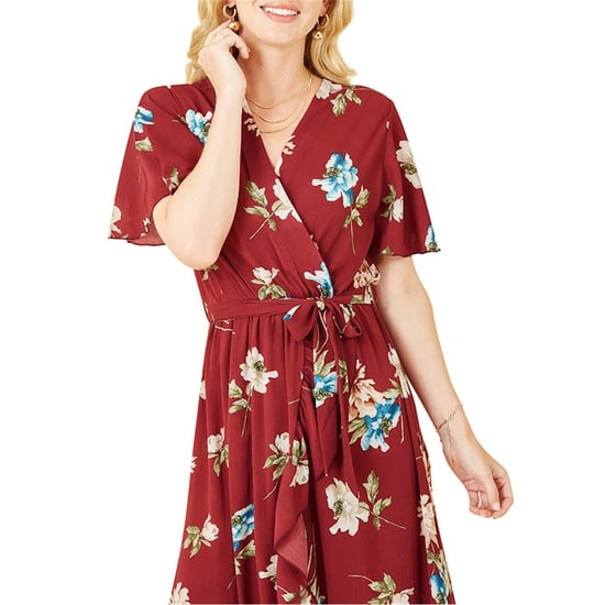 Mela London Womens/Ladies Floral V Neck Wrap Dress (Red) - Image 3