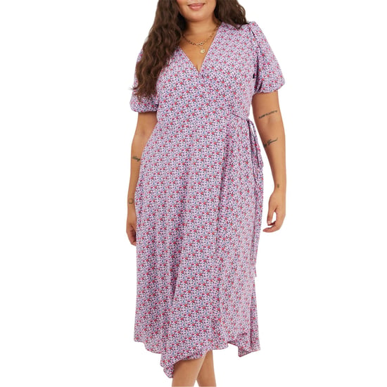 Brave Soul Kortärmad omlottklänning med V-ringning och blommönster för kvinnor/damer (Rosa) - Image 1