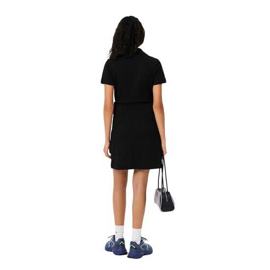 Lacoste Womens/Ladies V Neck Short-Sleeved Wrap Dress (Black) - Image 2