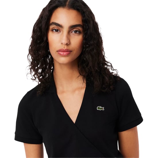 Lacoste Womens/Ladies V Neck Short-Sleeved Wrap Dress (Black) - Image 3