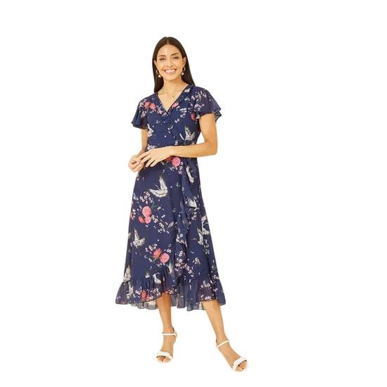 Yumi Crane-wikkeljurk met V-hals voor dames (Marine) - Image 3