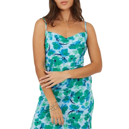 Brave Soul Midi-jurk met spaghettibandjes en bloemenprint voor dames (Groen/blauw) - Image 3