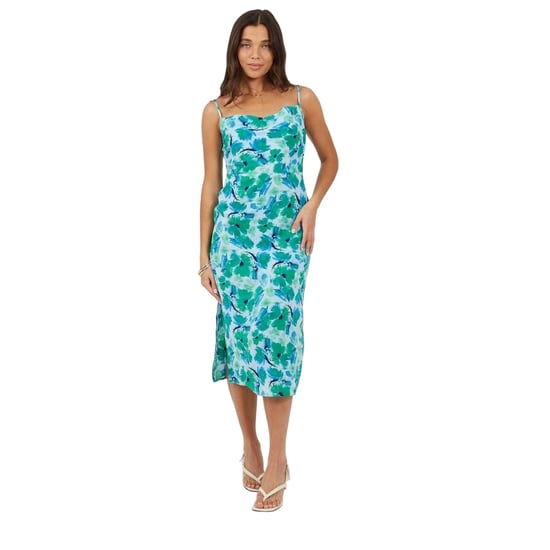 Brave Soul Midi-jurk met spaghettibandjes en bloemenprint voor dames (Groen/blauw) - Image 4