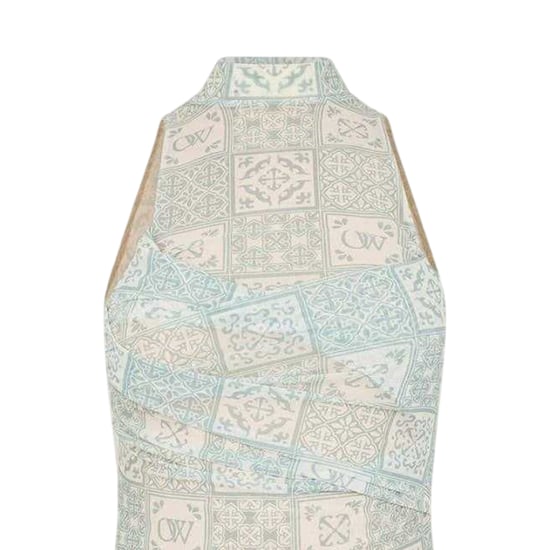 Off White Womens/Ladies Tulle High Collar Slip Dress (Blue/White) - Image 2