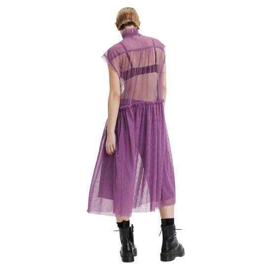 Levis Dames Radical Sheer Banded Collar Mouwloze Midi-Jurk (Paars) - Image 2