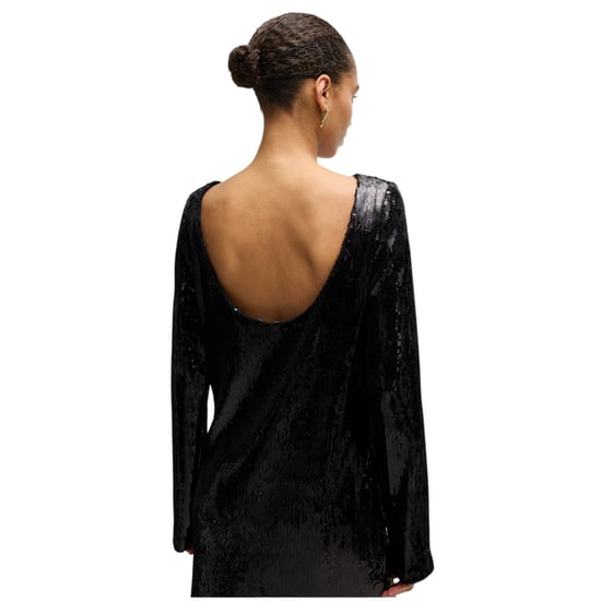 Boss Womens/Ladies Emaxa Sequin Boat Neck Dress (Black) - Image 3