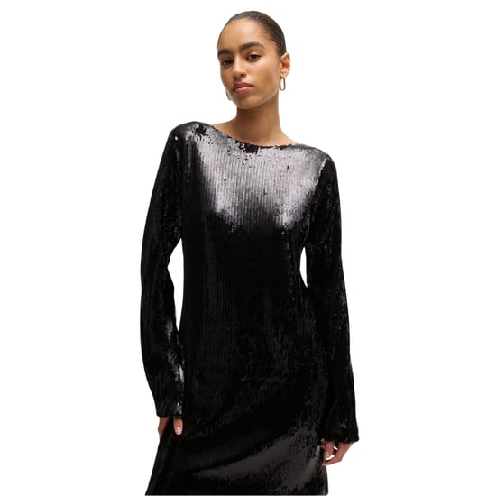 Boss Womens/Ladies Emaxa Sequin Boat Neck Dress (Black) - Image 4