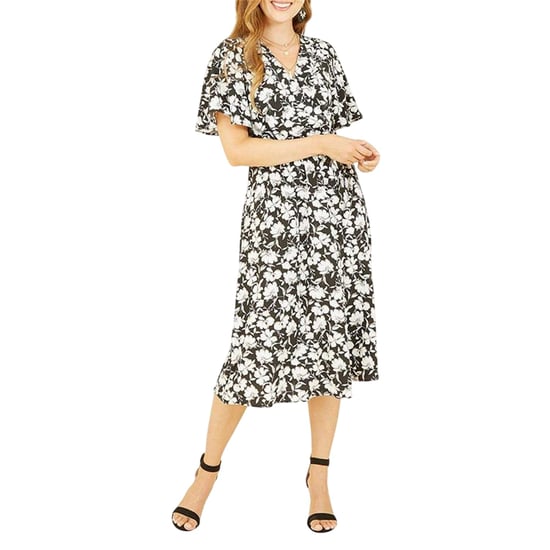 Yumi Womens/Ladies V Neck Wrap Dress (Black) - Image 4