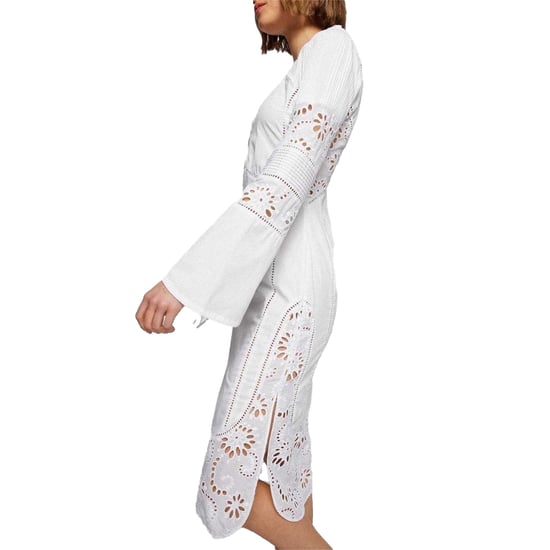 Boss Dames/Dames Broderie Katoenen Midi Dress (Wit) - Image 3