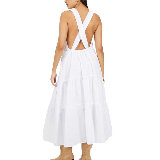 Brave Soul Dames Gelaagde Halter Nek Mouwloze Midi Jurk (Wit) - Image 3
