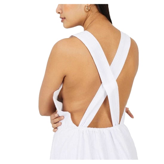 Brave Soul Dames Gelaagde Halter Nek Mouwloze Midi Jurk (Wit) - Image 4