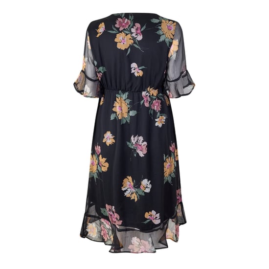 Vero Moda Mo Smilla midi-jurk met V-hals voor dames (Zwart) - Image 2