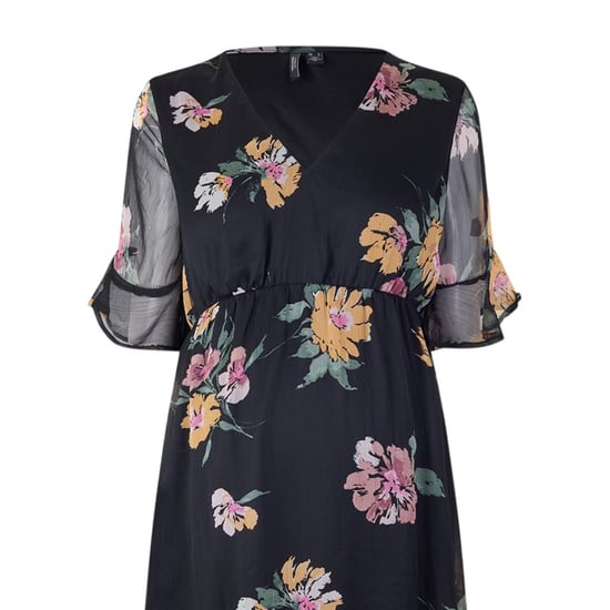 Vero Moda Mo Smilla midi-jurk met V-hals voor dames (Zwart) - Image 3