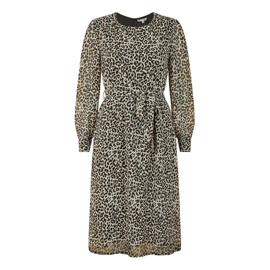 Yumi Womens/Ladies Leopard Print Crew Neck Skater Dress (Brown/Black) - Image 1