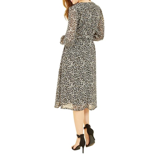 Yumi Womens/Ladies Leopard Print Crew Neck Skater Dress (Brown/Black) - Image 2