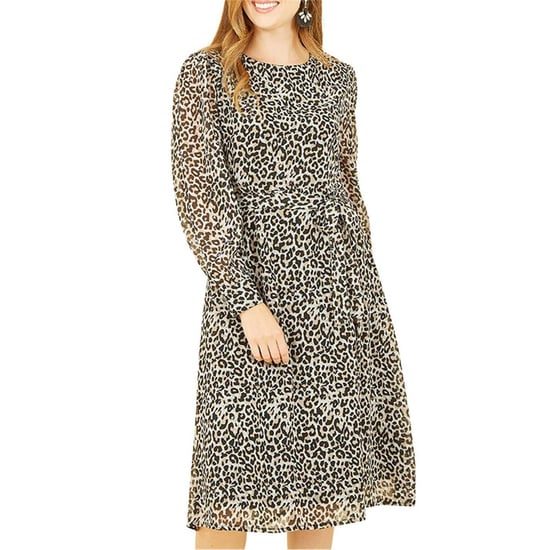 Yumi Womens/Ladies Leopard Print Crew Neck Skater Dress (Brown/Black) - Image 4