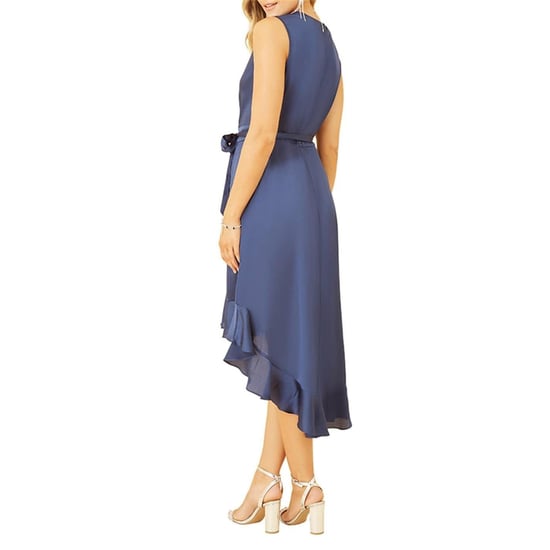 Mela London Womens/Ladies Satin V Neck Sleeveless Wrap Dress (Navy) - Image 2