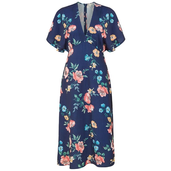 Yumi Wikkeljurk met kimonomouwen en bloemenpatroon voor dames (Marine) - Image 1
