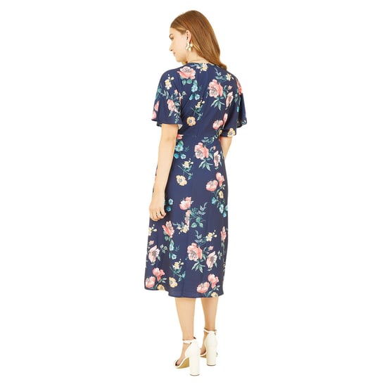 Yumi Wikkeljurk met kimonomouwen en bloemenpatroon voor dames (Marine) - Image 2