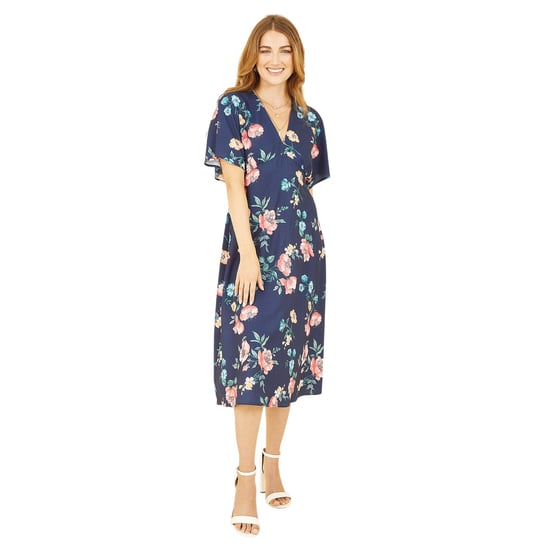 Yumi Wikkeljurk met kimonomouwen en bloemenpatroon voor dames (Marine) - Image 3