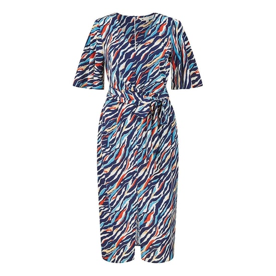 Yumi Womens/Ladies Zebra Print V Neck Wrap Dress (Navy) - Image 2