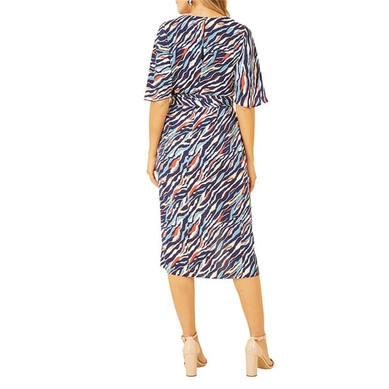 Yumi Womens/Ladies Zebra Print V Neck Wrap Dress (Navy) - Image 3