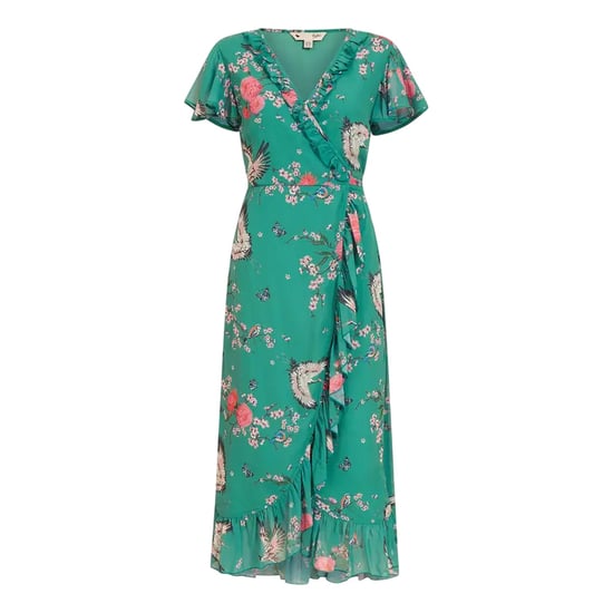 Yumi Crane-wikkeljurk met V-hals voor dames (Groen) - Image 1