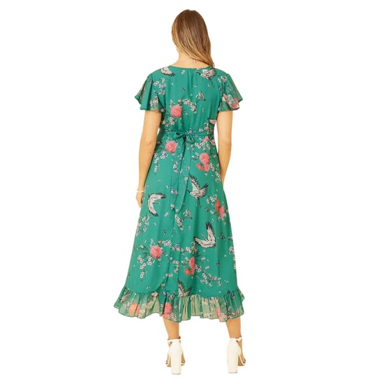 Yumi Crane-wikkeljurk met V-hals voor dames (Groen) - Image 2