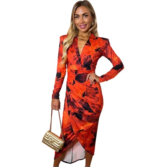 AX Paris Womens/Ladies Floral Long-Sleeved Wrap Dress (Red) - Image 2
