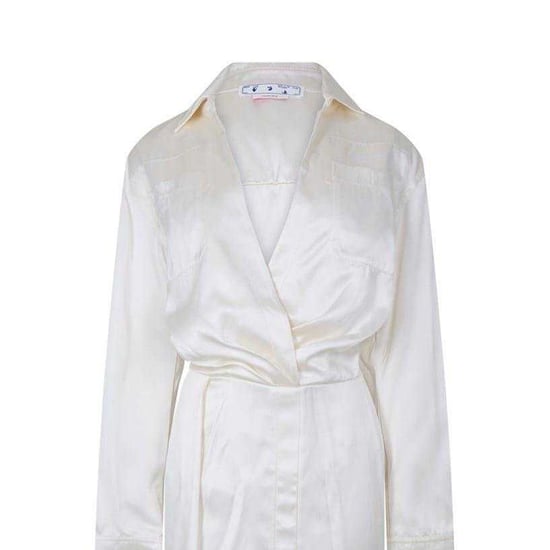 Off White Womens/Ladies Chine Satin V Neck Wrap Dress (White) - Image 3