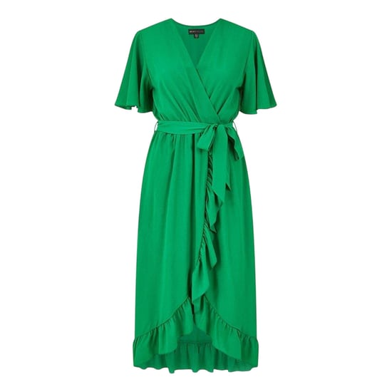 Mela London Womens/Ladies Flutter Wrap Dress (Bright Green) - Image 1