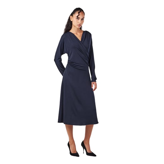 Boss Womens/Ladies Ettita V Neck Long-Sleeved Wrap Dress (Dark Blue) - Image 5