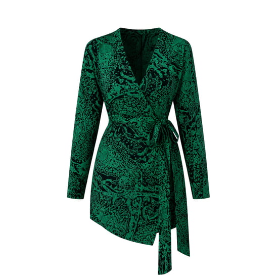 AX Paris Womens/Ladies Paisley Wrap Long-Sleeved Mini Dress (Green) - Image 1