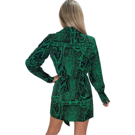AX Paris Womens/Ladies Paisley Wrap Long-Sleeved Mini Dress (Green) - Image 2