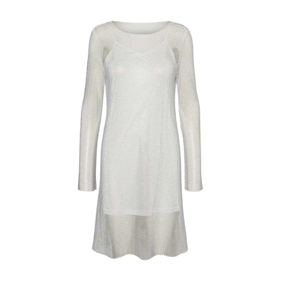 Vero Moda Dames Celine Mesh Crew Neck Mini Jurk (Sneeuwwit) - Image 1