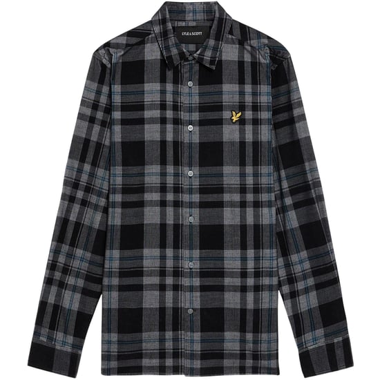 Lyle & Scott Heren Corduroy Lange Mouwen Shirt (Jet Black/Wit) - Image 1