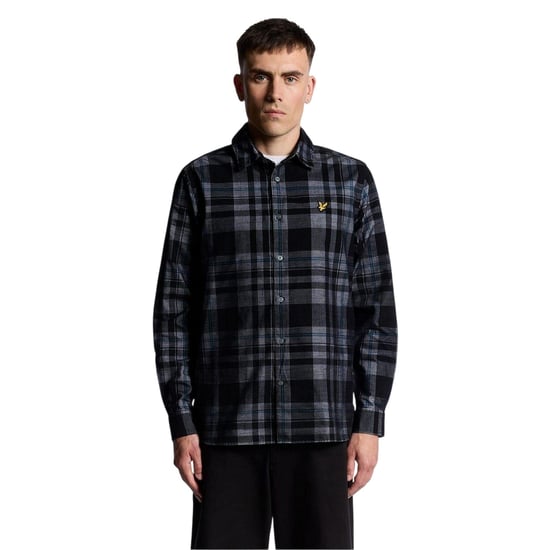 Lyle & Scott Heren Corduroy Lange Mouwen Shirt (Jet Black/Wit) - Image 4