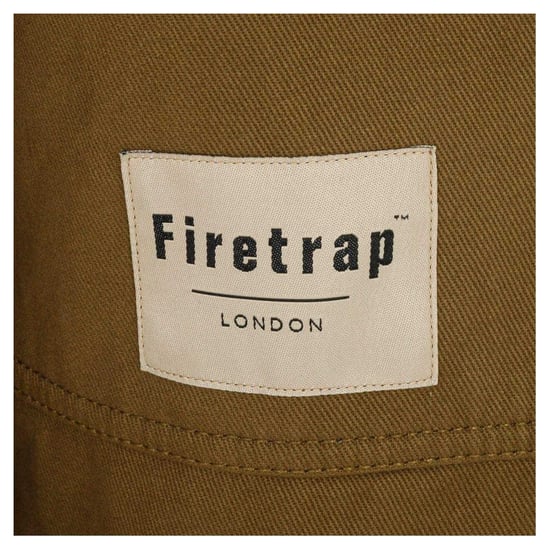 Firetrap Heren-shirt met logo, dik, met lange mouwen (Leger Khaki) - Image 4