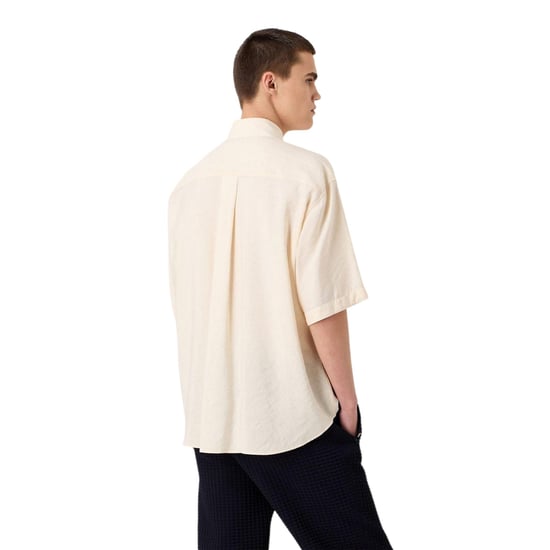 Emporio Armani EA7 Heren Relaxed Fit Overhemd met Korte Mouwen (Crème) - Image 2