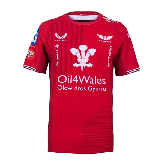 Castore Retro-rugbyshirt voor heren van Scarlets (Scarlet) - Image 1