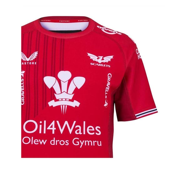 Castore Retro-rugbyshirt voor heren van Scarlets (Scarlet) - Image 3