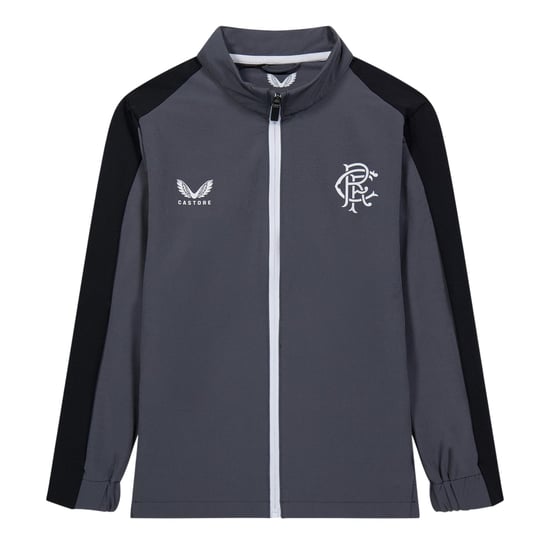 Castore Rangers FC-trainingsjack met opstaande kraag en ruime pasvorm voor kinderen (IJzeren poort) - Image 1