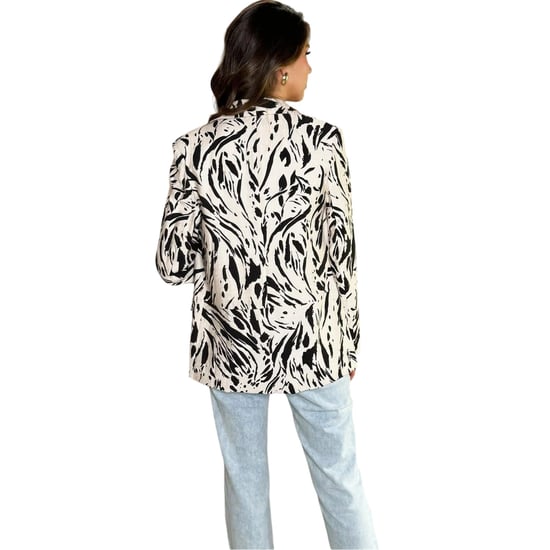 AX Paris Dames/Dames Brush Stroke Blazer (Crème/Zwart) - Image 3