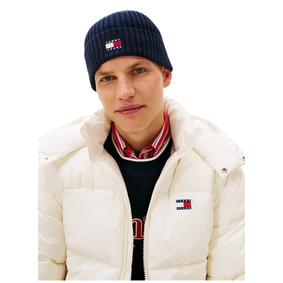 Tommy Jeans Gebreide muts met kernlogo voor volwassenen (Donkere marine) - Image 1