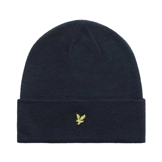 Lyle & Scott Geborduurde gebreide muts met logo voor volwassenen (Donkere marine) - Image 1