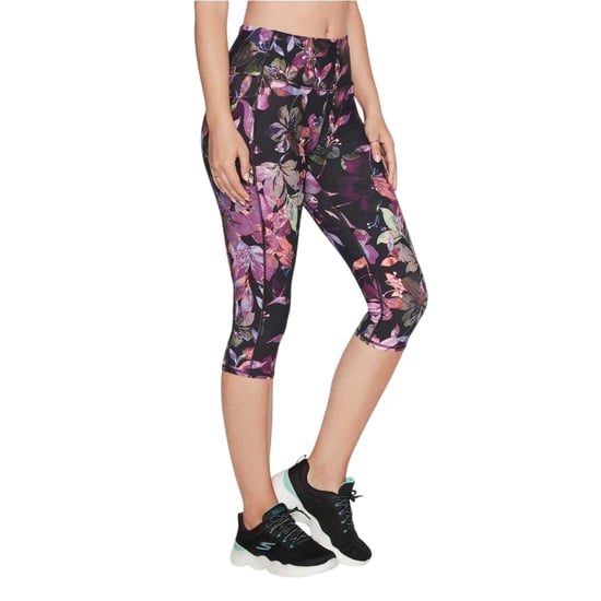 Skechers Womens/Ladies Go Flex Floral High Rise Workout Leggings (Black) - Image 1
