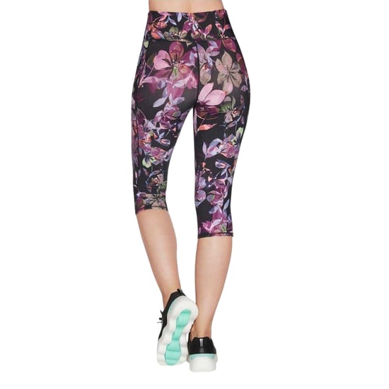 Skechers Womens/Ladies Go Flex Floral High Rise Workout Leggings (Black) - Image 2