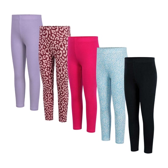 Miso Meisjes Legging (Set van 5) (Zwart/roze) - Image 1